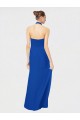 Sleeveless Royal Blue Open Back A-Line Halter Neck Bridesmaid Dress Lincoln