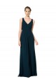 Sleeveless Midnight Green A-Line V-Neck Bridesmaid Dress Lincoln