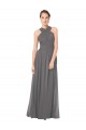 Sleeveless Stormy Silver Keyhole Back A-Line Halter Neck Bridesmaid Dress Lincoln
