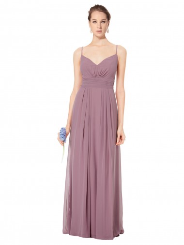 Sleeveless Pink Open Back A-Line Spaghetti Straps Bridesmaid Gowns Lincoln