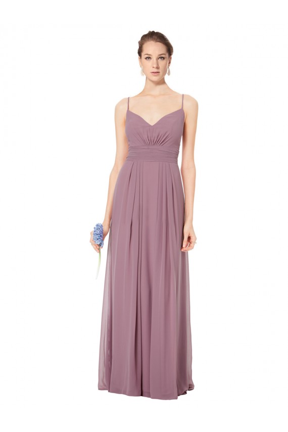 Sleeveless Pink Open Back A-Line Spaghetti Straps Bridesmaid Gowns Lincoln