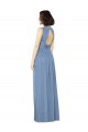 Sleeveless Dusty Blue Open Back A-Line Bateau Neck Bridesmaid Dress Lincoln