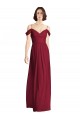 Sleeveless Burgundy A-Line Off the Shoulder Bridesmaid Dresses Lincoln