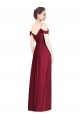 Sleeveless Burgundy A-Line Off the Shoulder Bridesmaid Dresses Lincoln
