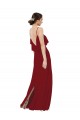 Sleeveless Burgundy V-Back Sheath Scoop Neck Bridesmaid Dress Lincoln