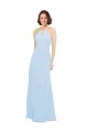 Sleeveless Light Sky Blue A-Line Halter Neck Wedding Party Dress Lincoln
