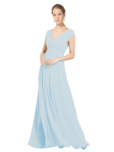 Sleeveless Sea Glass A-Line V-Neck Bridesmaid Dress Lincoln
