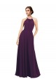 Sleeveless Grape Keyhole Back A-Line Halter Neck Bridesmaid Dress / Evening Dress Lincoln