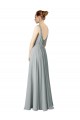 Sleeveless Silver A-Line V-Neck Bridesmaid Dress / Evening Dress Lincoln