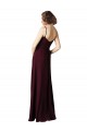 Sleeveless Burgundy Gold A-Line V-Neck Bridesmaid Gown Lincoln