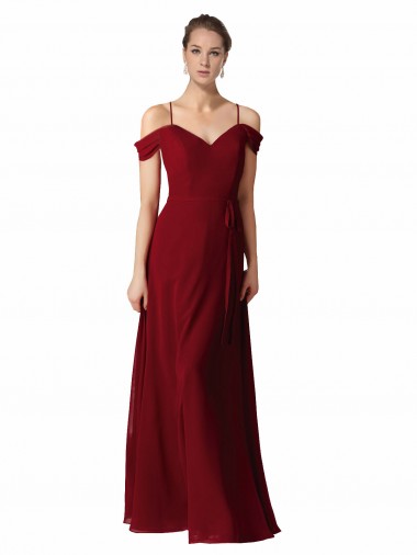 Sleeveless Burgundy A-Line Sweetheart Bridesmaid Dress / Evening Dress Lincoln