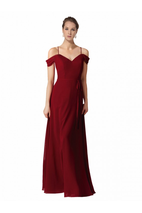 Sleeveless Burgundy A-Line Sweetheart Bridesmaid Dress / Evening Dress Lincoln