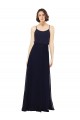 Sleeveless Dark Navy Sheath Scoop Neck Bridal Party Dress Lincoln