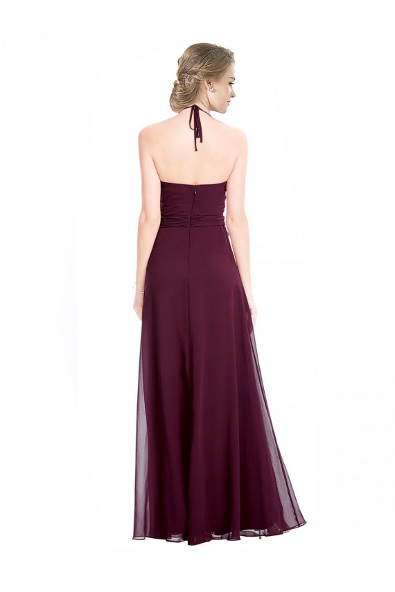 Sleeveless Burgundy Low Back A-Line Spaghetti Straps Evening Dress / Bridesmaid Dress Lincoln