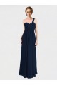 Sleeveless Dark Navy Low Back A-Line One Shoulder Bridesmaid Dress / Formal Dress Lincoln