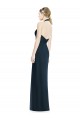 Sleeveless Dark Navy Open Back A-Line Halter Neck Formal Dress / Bridesmaid Dress Lincoln