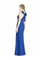 Sleeveless Royal Blue Criss Cross Back Trumpet Halter Neck Bridesmaid Dress Lincoln