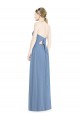 Sleeveless Dusty Blue Low Back A-Line Halter Neck Bridesmaid Dress Lincoln