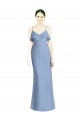Sleeveless Dusty Blue Open Back A-Line Spaghetti Straps Bridesmaid Dresses Lincoln