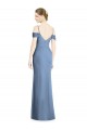 Cold Shoulder Dusty Blue Open Back A-Line Off the Shoulder Formal Evening Gown / Bridesmaid Dress Lincoln