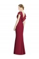 Sleeveless Burgundy V-Back Trumpet V-Neck Bridesmaid Dress Lincoln