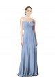 Sleeveless Dusty Blue Low Back A-Line Sweetheart Wedding Party Dress Lincoln