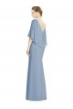 Sleeveless Dusty Blue Trumpet V-Neck Bridesmaid Dress Lincoln