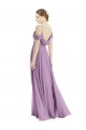 Sleeveless Dark Lavender Open Back A-Line Off the Shoulder Semi Formal Evening Dress / Bridesmaid Dress Lincoln