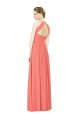 Sleeveless Coral Open Back A-Line Halter Neck Bridesmaid Dress Lincoln
