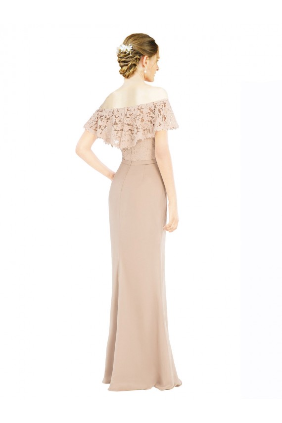 Sleeveless Champagne A-Line Off the Shoulder Prom Dress / Bridesmaid Dress Lincoln