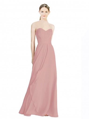 Sleeveless Dusty Pink Low Back A-Line Sweetheart Bridesmaid Dress / Formal Dress Lincoln