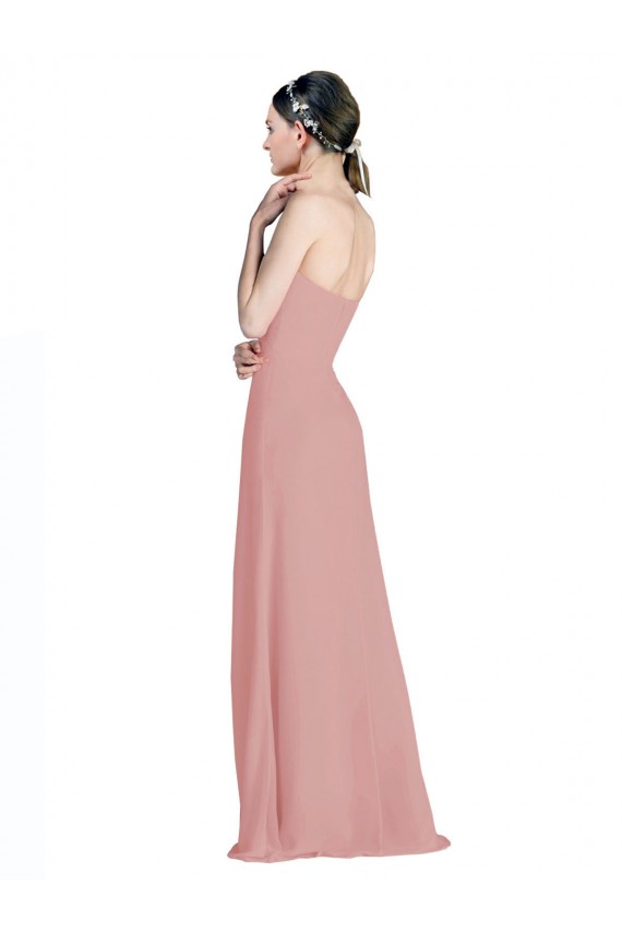 Sleeveless Dusty Pink Low Back A-Line Sweetheart Bridesmaid Dress / Formal Dress Lincoln