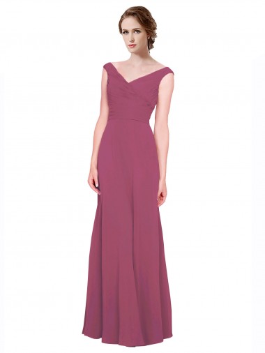 Sleeveless Mauve Taupe A-Line V-Neck Bridesmaid Dress Lincoln