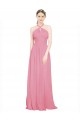 Sleeveless Skin Pink A-Line Halter Neck Bridesmaid Dress / Evening Dress Lincoln