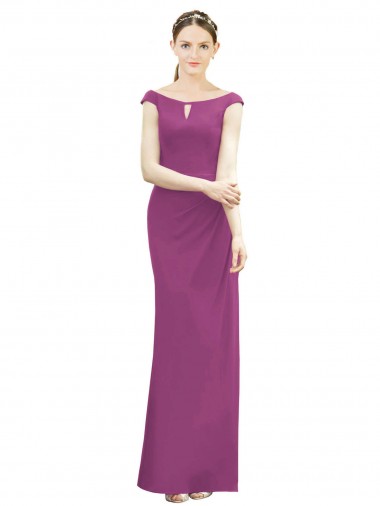 Sleeveless Wild Berry Mermaid Boat Neck Bridesmaid Dress Lincoln