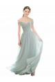 Cap Sleeves Sea Glass A-Line Off the Shoulder Bridesmaid Dress Lincoln