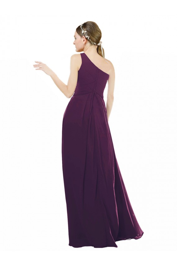 Sleeveless Grape A-Line One Shoulder Bridal Party Dress / Evening Dress Lincoln