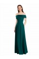 Cap Sleeves Hunter A-Line Off the Shoulder Bridesmaid Dress Lincoln