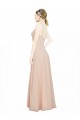 Sleeveless Pink A-Line Luxe Chiffon V-Neck Bridesmaid Dress / Evening Dress Lincoln