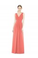Sleeveless Coral V-Back A-Line V-Neck Bridesmaid Dress Lincoln
