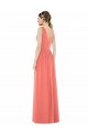 Sleeveless Coral V-Back A-Line V-Neck Bridesmaid Dress Lincoln