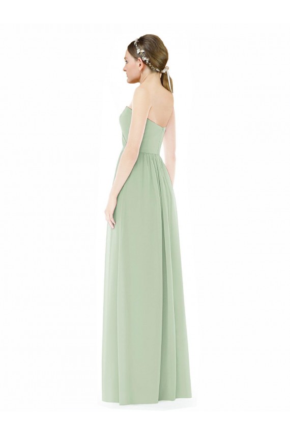 Sleeveless Sage Low Back A-Line Sweetheart Semi Formal Evening Dress / Bridesmaid Dress Lincoln