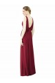 Sleeveless Burgundy V-Back A-Line V-Neck Bridesmaid Dress / Formal Dress Lincoln
