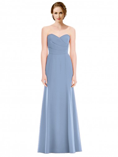 Sleeveless Dusty Blue Mermaid Sweetheart Bridesmaid Dress Lincoln