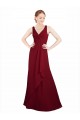 Sleeveless Burgundy A-Line V-Neck Bridesmaid Dress / Evening Dress Lincoln