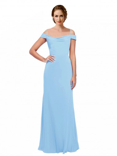 Sleeveless Periwinkle A-Line Off the Shoulder Bridesmaid Dress Lincoln