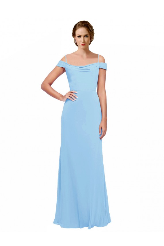 Sleeveless Periwinkle A-Line Off the Shoulder Bridesmaid Dress Lincoln