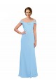 Sleeveless Periwinkle A-Line Off the Shoulder Bridesmaid Dress Lincoln