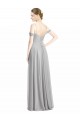 Sleeveless Silver Low Back A-Line Off the Shoulder Bridesmaid Dress Lincoln