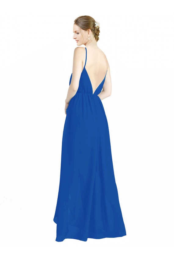 Sleeveless Royal Blue Open Back A-Line Spaghetti Straps Bridesmaid Dress Lincoln